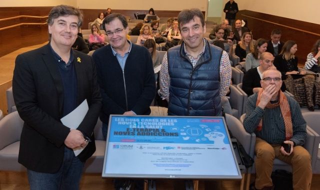  Miquel Àngel Cullerés (director territorial d'Ensenyament a Lleida), Carles Alsinet (degà de la Facultat de Psicologia de la UdL) i Francesc Xavier Amat (cap de psicologia d’Orum). | Alexandra Balaguer