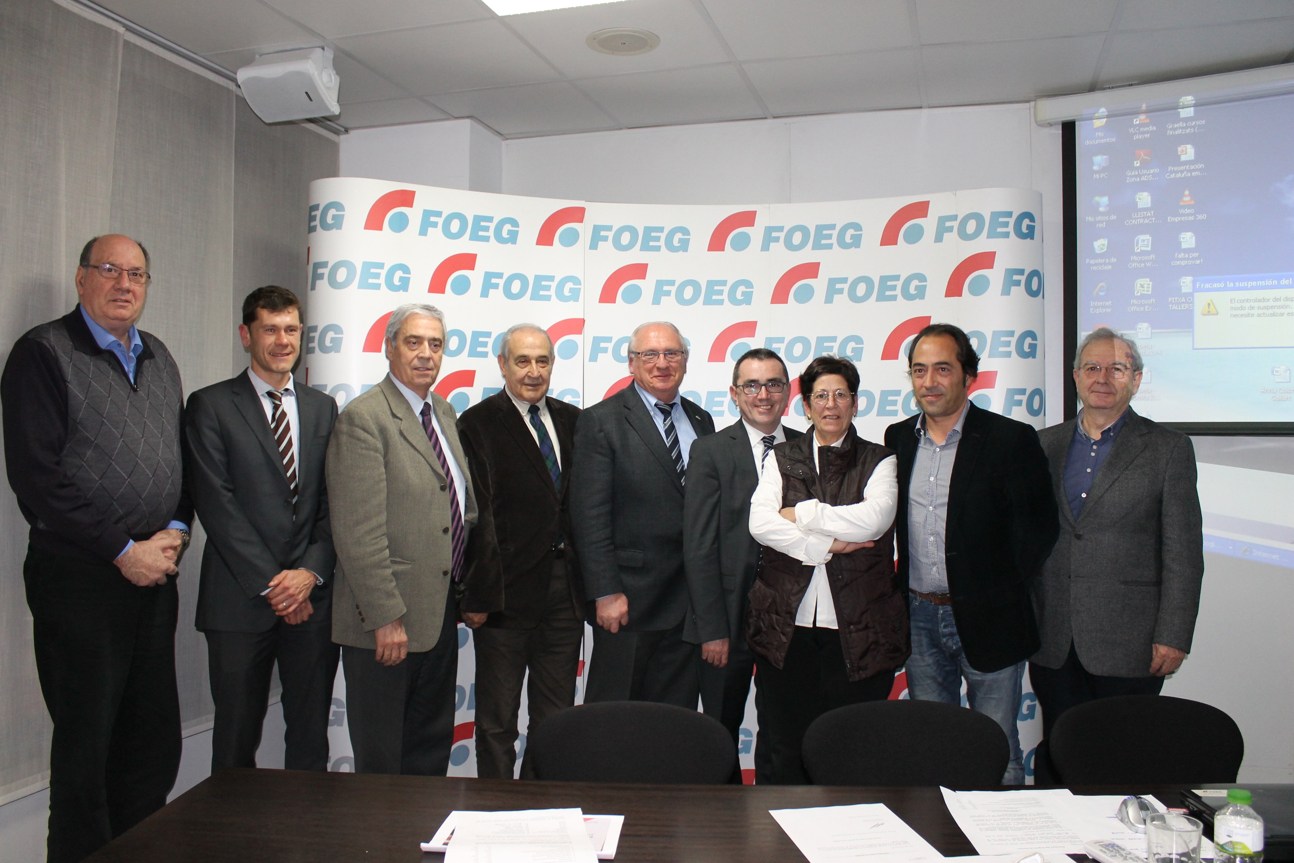 Els memebres de la patronal gironina amb Ernest Plana al centre