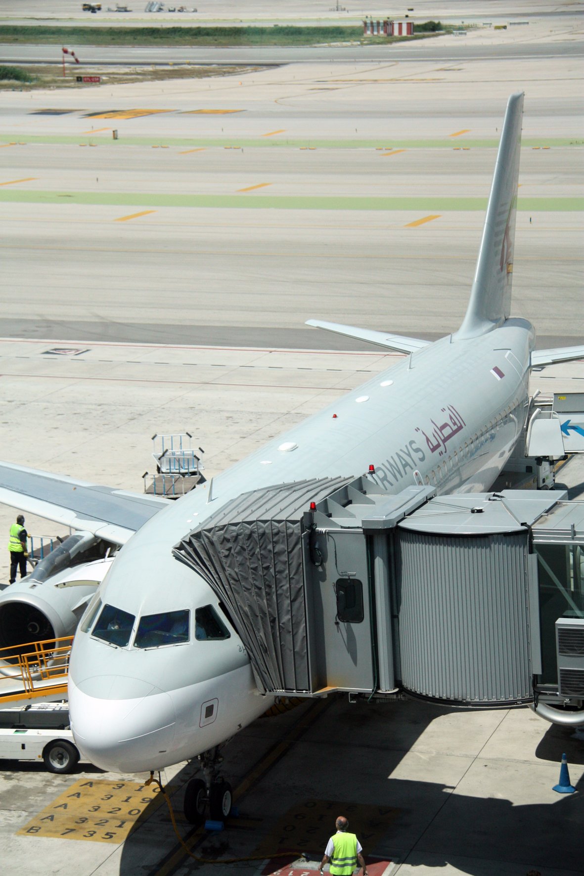 Un dels primers avions que va fer el trajecte Barcelona-Doha Un dels primers avions que va fer el trajecte Barcelona-Doha