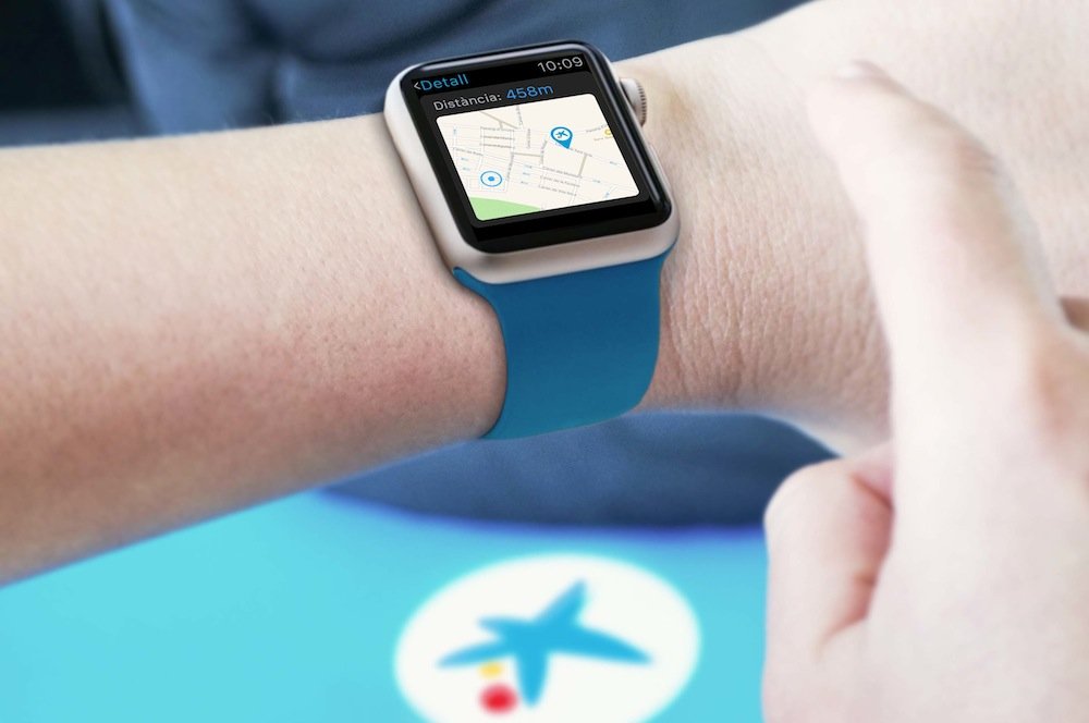 Imagen de la aplicación en el reloj inteligente de Apple Imagen de la aplicación en el reloj inteligente de Apple