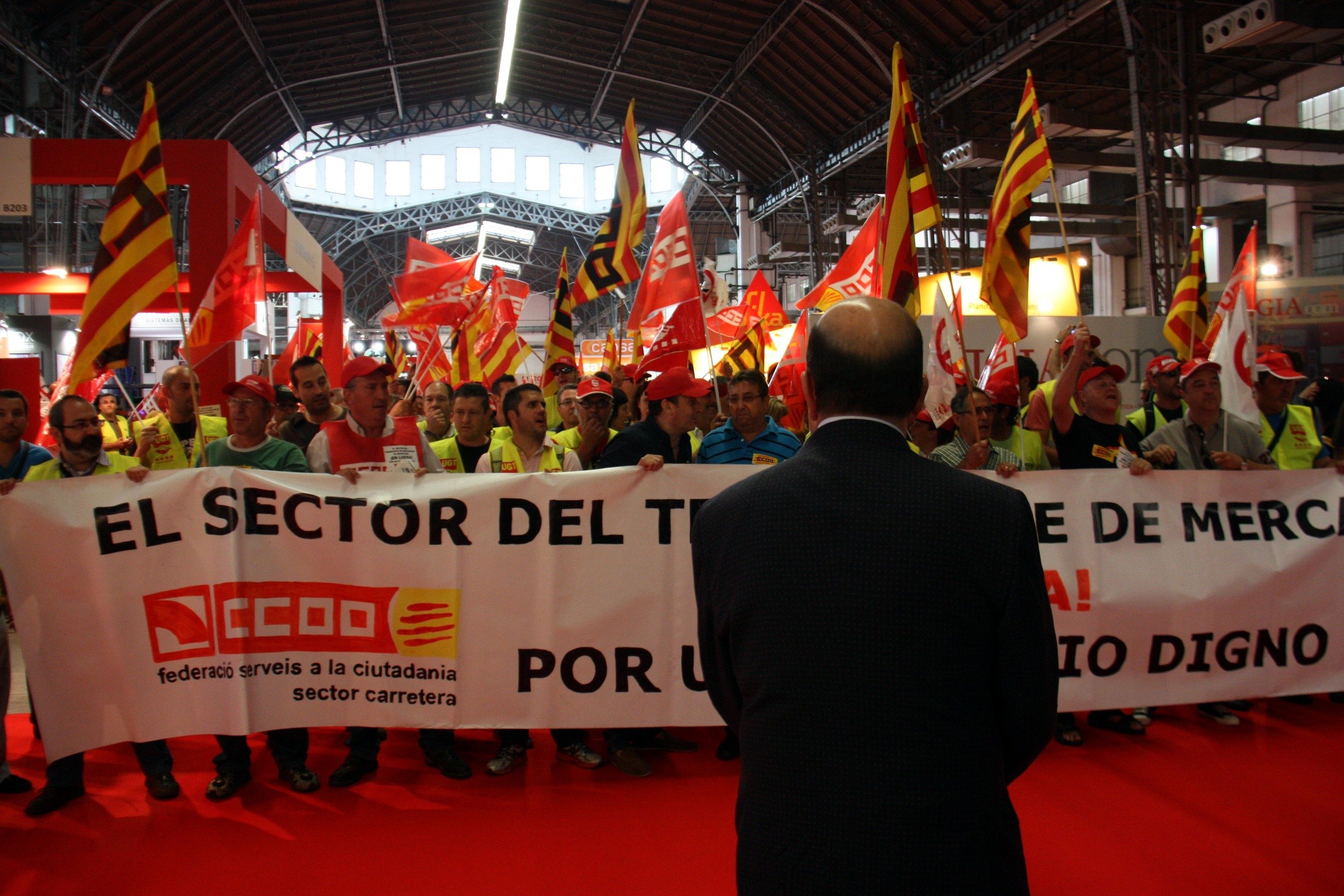 Protesta del sindicat de transport de mercaderies