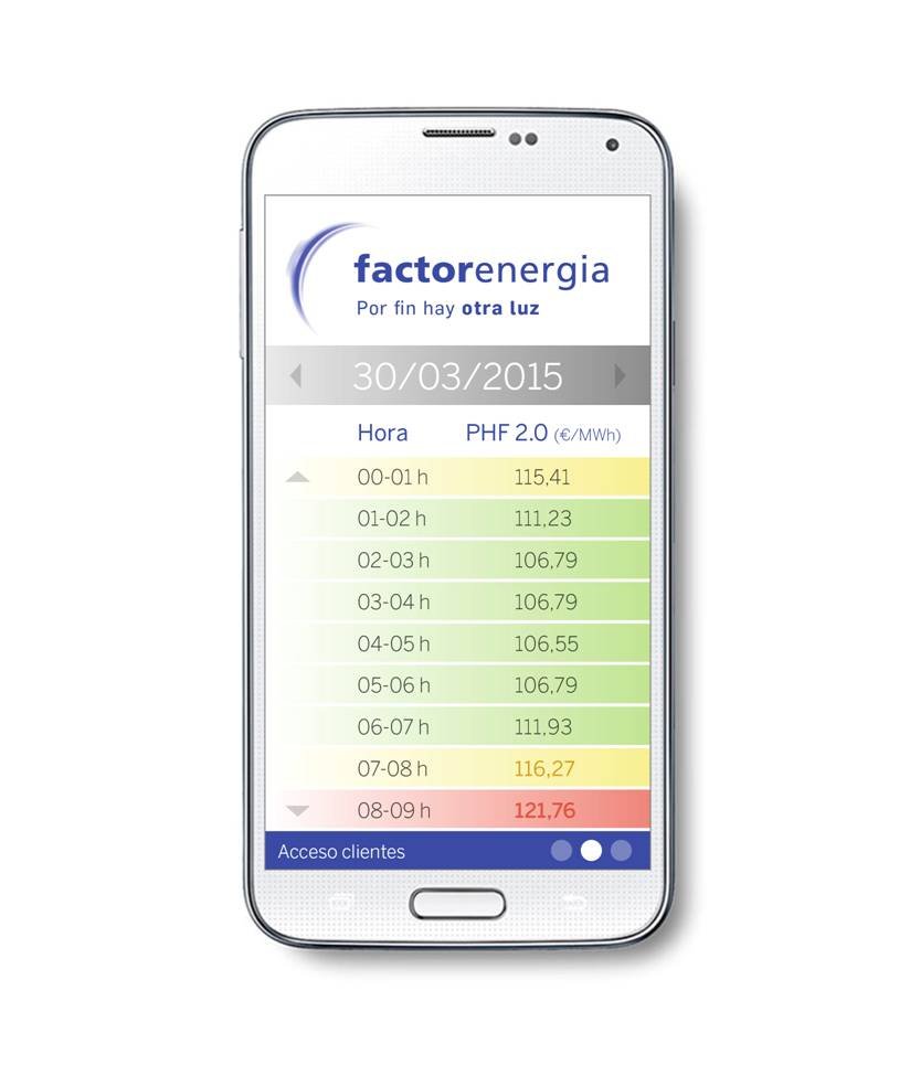 L'app de Factorenergia calcula el preu cada hora L'app de Factorenergia calcula el preu cada hora