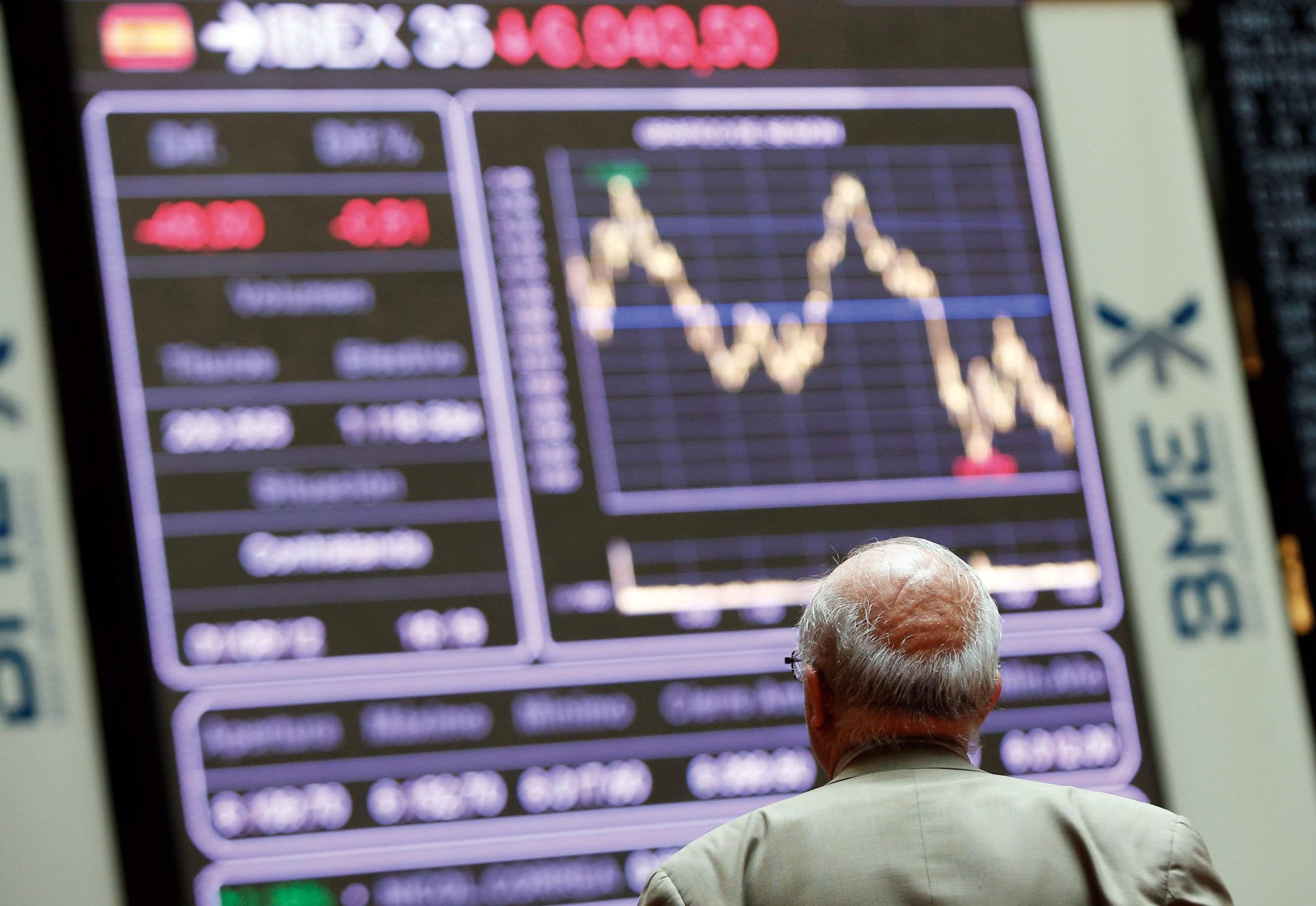 Pantalles a la Borsa de Madrid