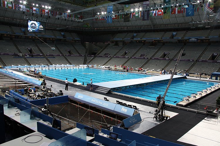 La piscina del Palau Sant Jordi per als Mundials de Natació