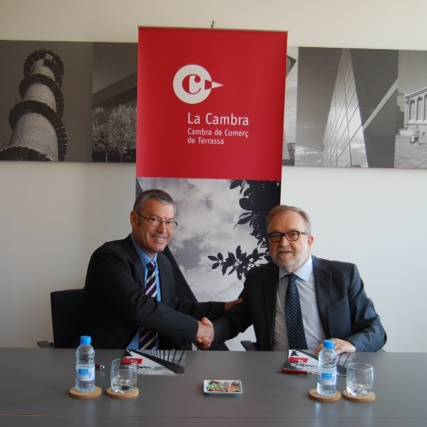 Ramon Grau i Marià Galí segellant l'acord