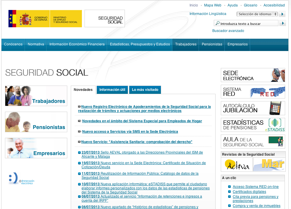Seu electrònica de la Seguretat Social Seu electrònica de la Seguretat Social