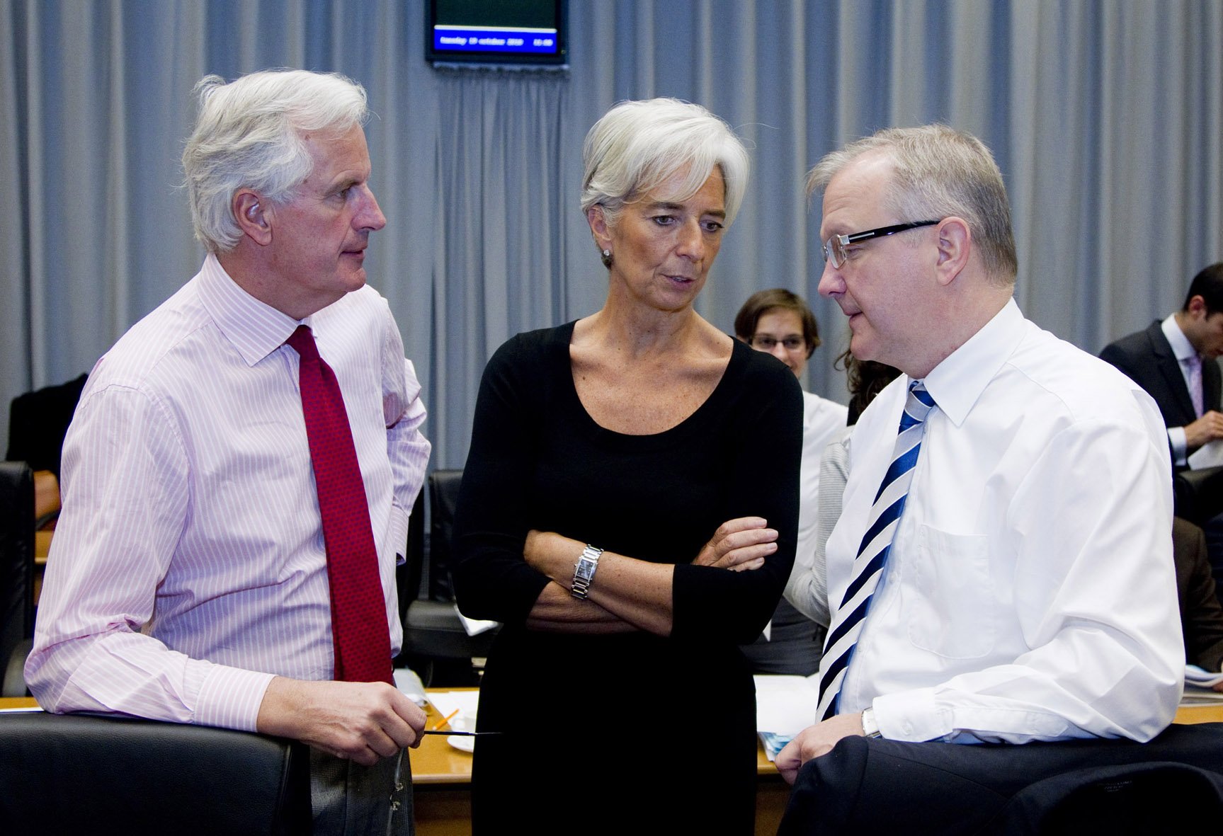 Christine Lagarde i Olli Rehn reunits